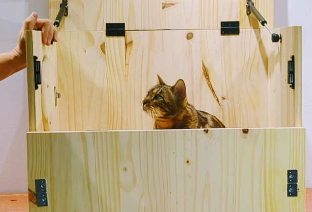 PixieCat will feel safe and secure in this wooden birthing box.