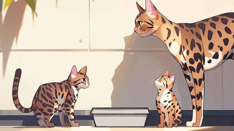 Bengal kittens will use a litter box with a little guidance.
