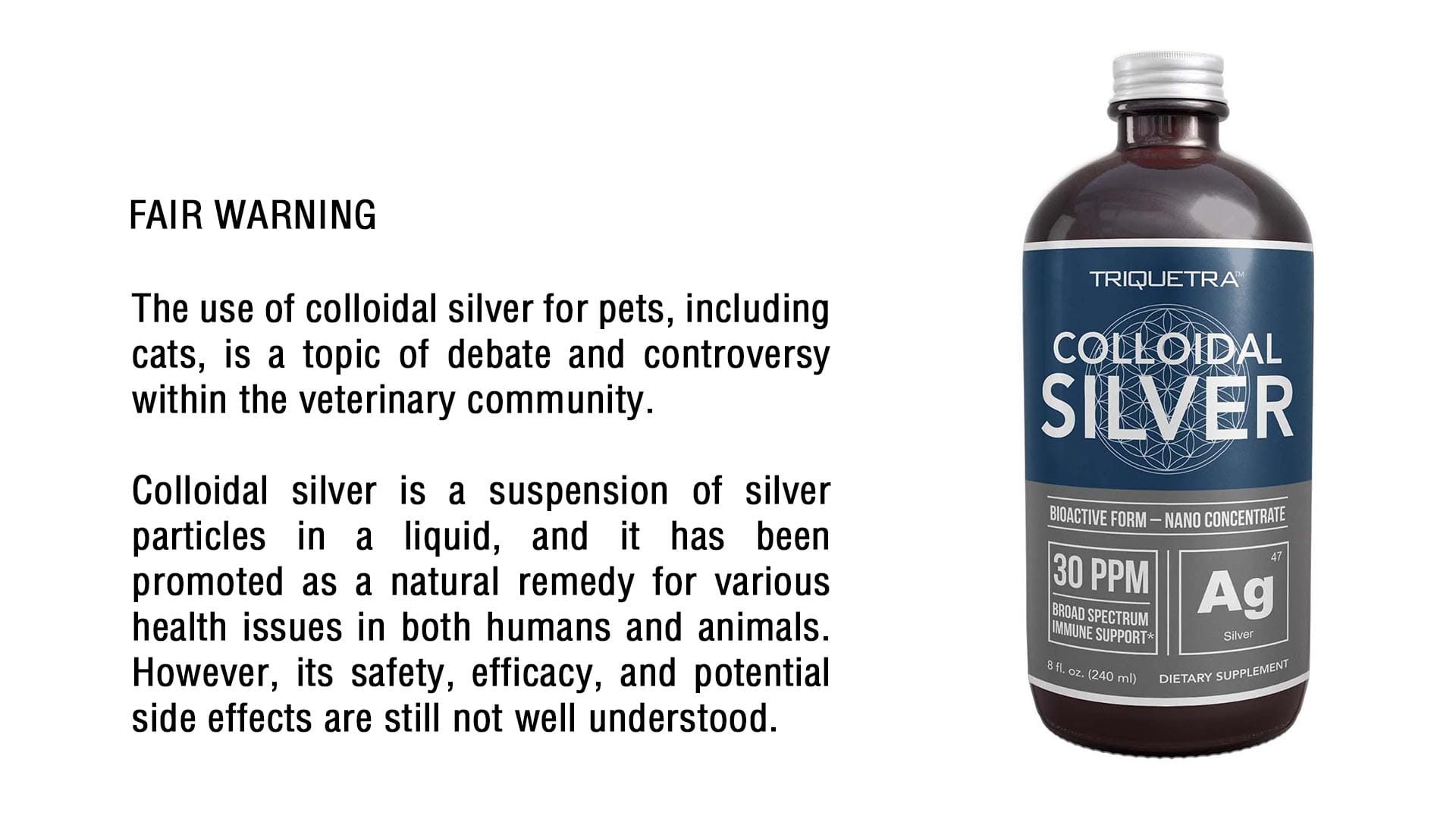 Colloidal silver for shop cats side effects